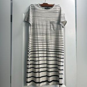 Theory striped black and cream dress- size medium